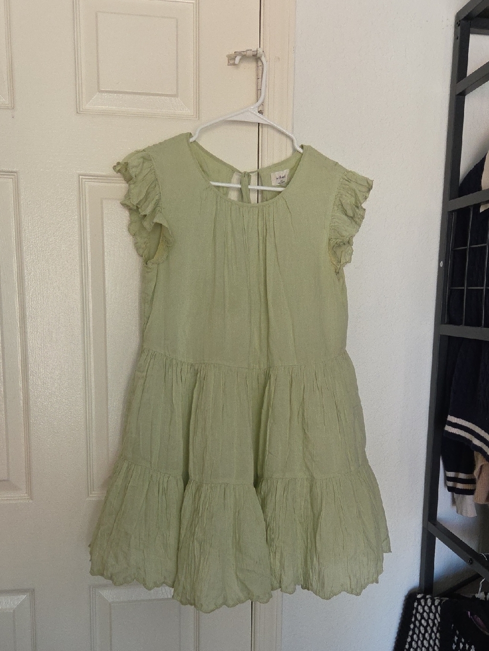 Wilfred Light Green Ruffle Sleeve Tiered Dress XS